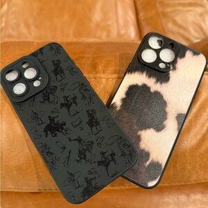 Two brand new iPhone 16 pro max western cowboy phone cases